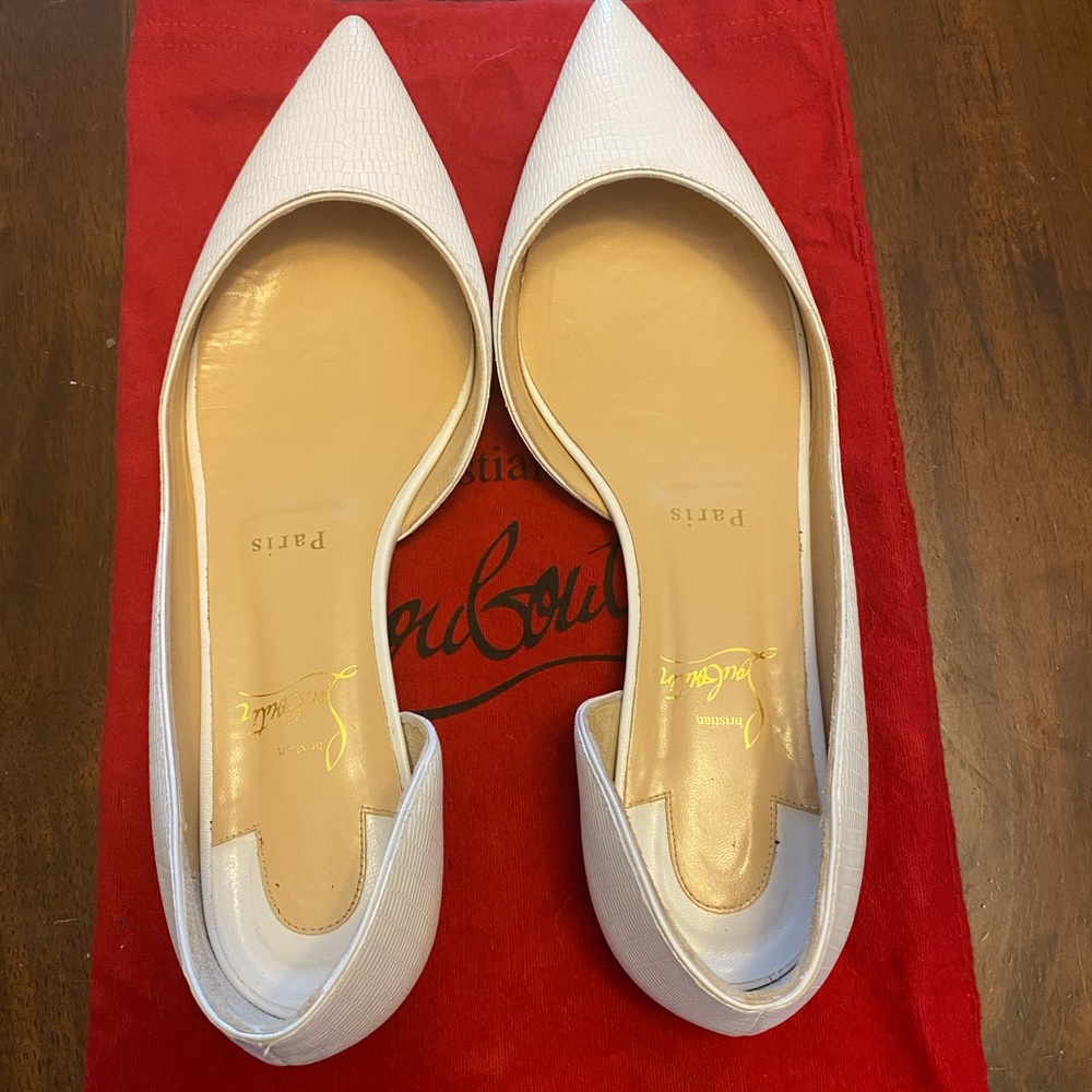 Christian Louboutin Iriza Lizard Leather Flats